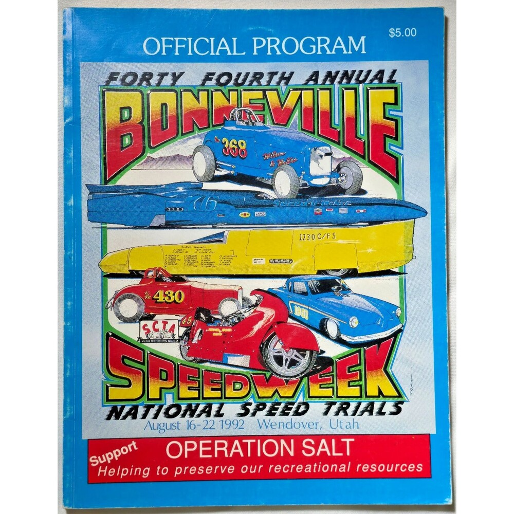 1992 Bonneville Speedweek National Speed Trials Forty Fourth Annual Program